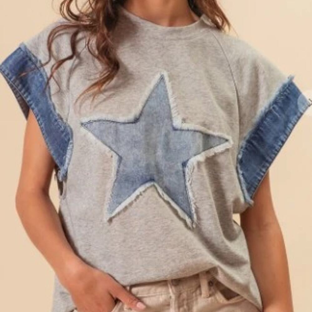 Denim French Terry w/ Star Top